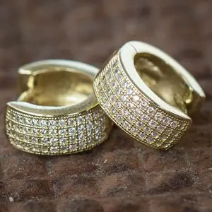 14mm U-Shape 4-Row Zirconia Ear Cuffs - Matte Finish Unisex Earrings, Minimalist Elegant Style