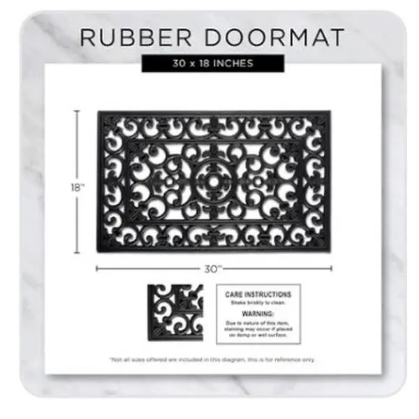 DII Rubber Doormats Collection All Weather, 18x30, Lattice