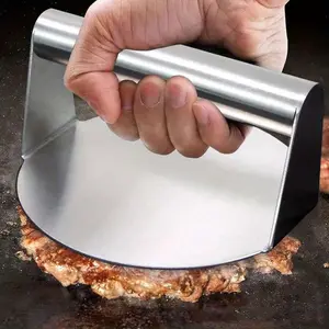 1pc 5.5-Inch Durable Stainless Steel Burger Press | Non-Stick Patty Maker for Perfect Burgers, Sliders & Steak Patties | Easy-to-Use BBQ Grill Tool for Kitchen & Outdoor Cooking