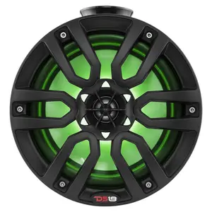 DS18 DS-NXL-PS8BK HYDRO 8 Inch Short Marine Towers W/ Flat and Pole Mount RGB LED Lights 375 Watts Black DS18