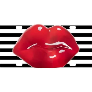 Lips License Plate, Personalized Front Plate, Car Tag, Novelty Plate, Self-Indulgent Aluminum Plate 6 x 12inch