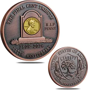 Abraham Lincoln Commemorative Coin, Last Lincoln Penny Souvenir, Historic US Copper Collectible, Patriotic Gift for History Lovers and Collectors