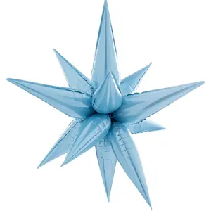 Decochamp Starburst Light Blue 3D Foil Balloon - 40" in.