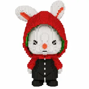 Red Hood Bunny Building Blocks Set (5,017 Pcs) — 3D Micro Building Block Model & Digital Manual Only | YaoYaoPlay