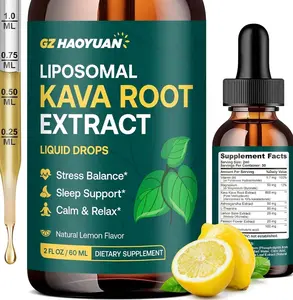 Liposomal Kava Kava Drops for Calming & Relaxation – Kava Root Extract Supplement with GABA, Ashwagandha & Magnesium - Support Mood & Better Sleep, Fast-Absorbing Vegan Kava Liquid Drops Lemon 2 Fl Oz