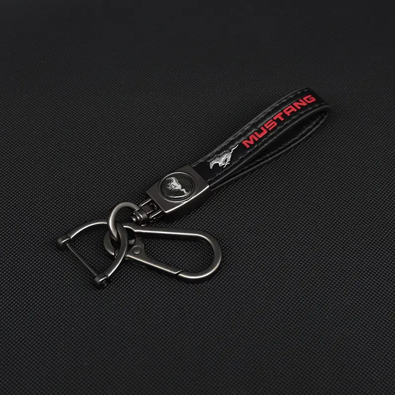 Leather Metal Car Key Chain Ring, Key Rings for Car Keys, Keychain for Ford Fusion Mustang Explorer F150 F250 F350 Ecosport Edge S-Max Ranger, Durable Accessory, Durability