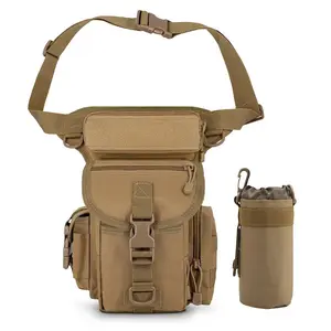 Multi-Purpose Hiking Waist Fanny Pack for Men Women Waterproof Tactical Leg Bag with Water Bottle Pouch for Outdoor Activities Hiking Climbing Cycling Fishing