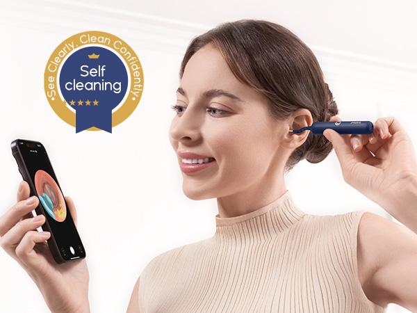 Ear Wax Removal Tool Camera, Flexible Wireless Ear Cleaner with Camera Otoscope Light, HD Painless Visual Ear Picker Tweezers Earwax Remover, Portable Safe Ear Cleaning Kit for Adults & Kids