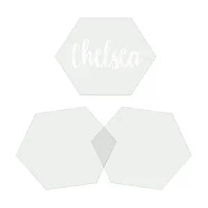 Bulk  50 Pc. Clear Hexagon Place Cards