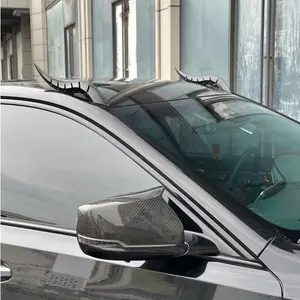 Car Roof Decoration Carbon Fiber Water Transfer Spoiler, Universal Fit for Various Models, 3D Dragon Horn Car Sticker, Cute and Unique, Car Decals
