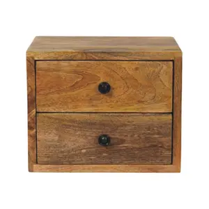Solis 2-Drawer Oak-ish Wall-Mounted Nightstand