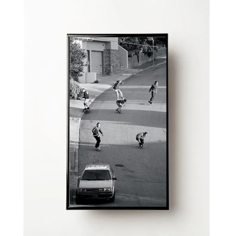 Black and White Poster, B&W, Skate Poster, Skating, Aesthetic, Retro