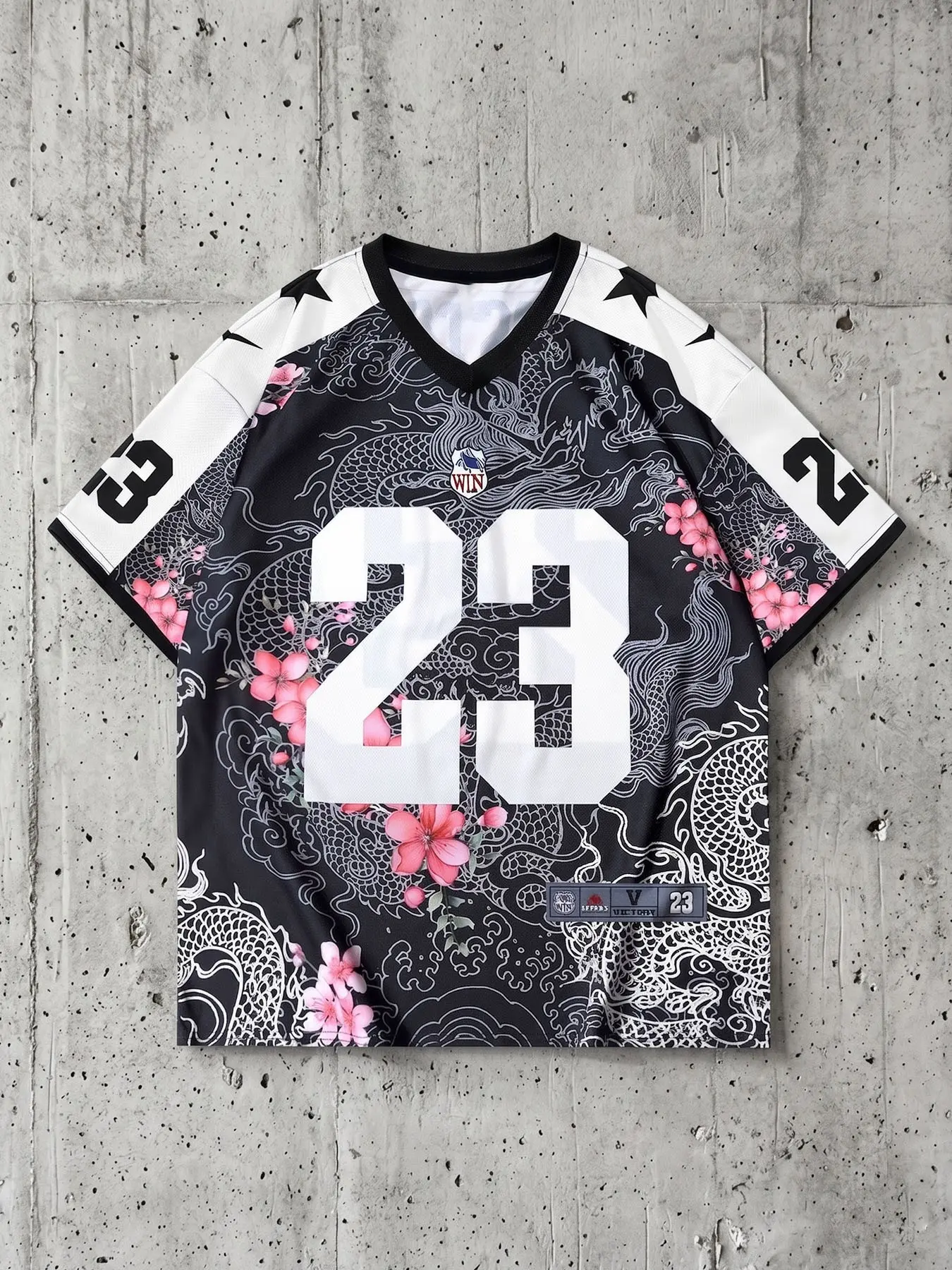 Men's Short Sleeve Jersey, Sakura Dragon Design, Outdoor Beach Party Camping, Casual Fashion, Comfortable All-Season Wear