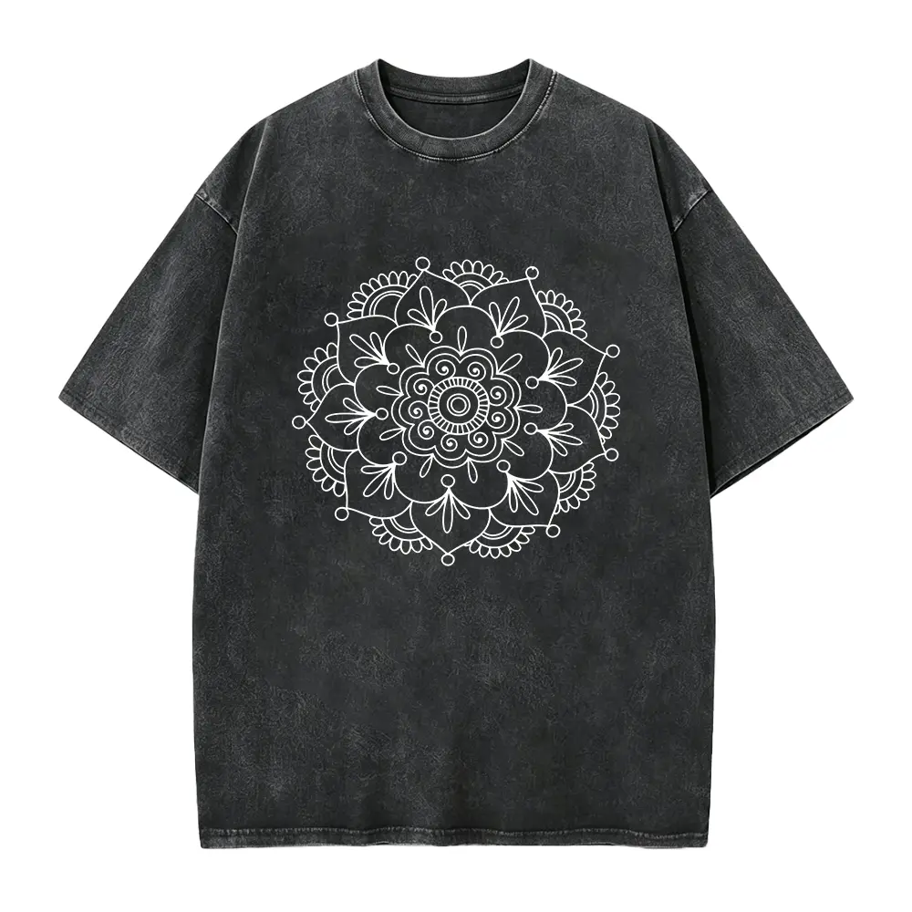 Women's Mandala Print Short Sleeve T-Shirt - Relaxed Fit Round Neck Casual Top, Breathable & Machine Washable, Versatile for Casual Attire, Travel, Office - Multi-Color Options S-XXL, Cute T Shirts