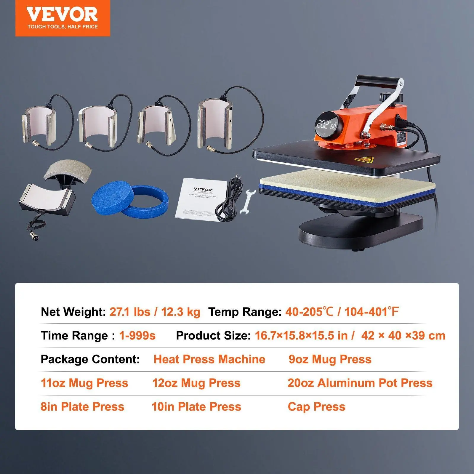 12 x 15 inch - 8 in 1 with LCD Dispaly