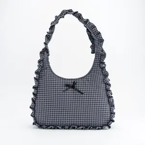 Ruffled Bow Shoulder Bags
