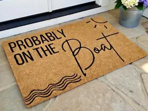 Probably on the Boat Door Mat, Lake House Doormat, Nautical Doormat, Summer Doormat, Beach House Doormat,Lake House Decor,Boat House Doormat