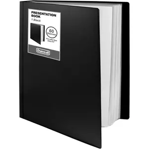 60-Pocket Presentation Binder Displays 120 Pages 8.5x11 Portfolio Binder with Plastic Sleeves Storage Organizer for Documents Photos Kids Artwork Projects Recipes Black