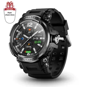 ALPHAGEAR Delta Pro Smart Watch - Magnetic Metal Bumper 3ATM Waterproof 21-Day Battery Life High-Accuracy Health Tracking & Speaker Control