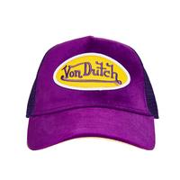 Purple & Yellow Velvet Trucker Hat
