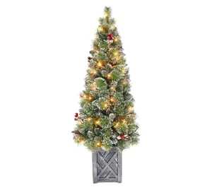 Puleo 5' Pre-lit Potted Vancouver Pine Tree