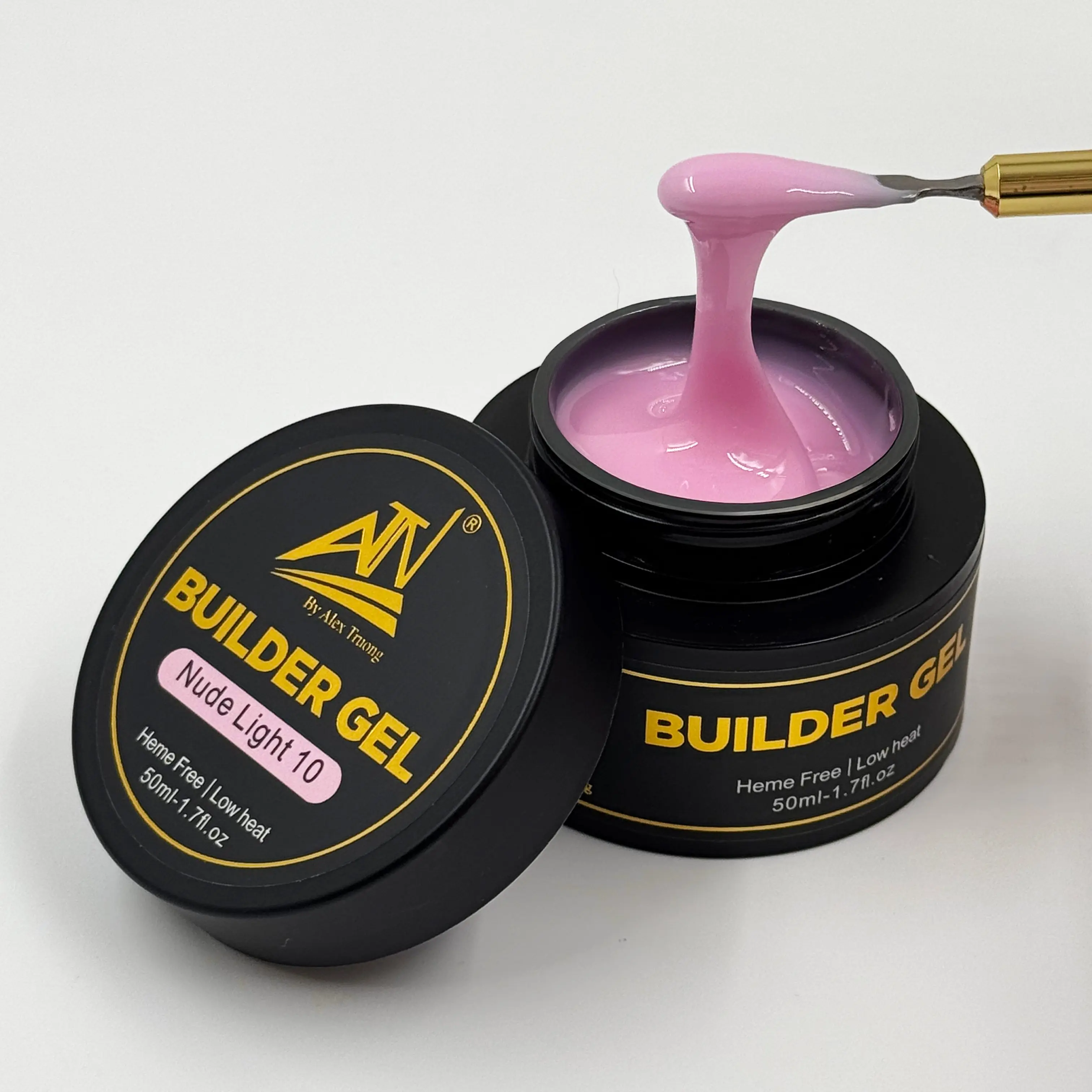 ATN Flawless Translucent Builder Gel #11 - Brush-Included Pink Nude Resin, Wipeable Formula for Nail Extension, At-Home Gel Nails Beauty Products, Gel Nails At Home