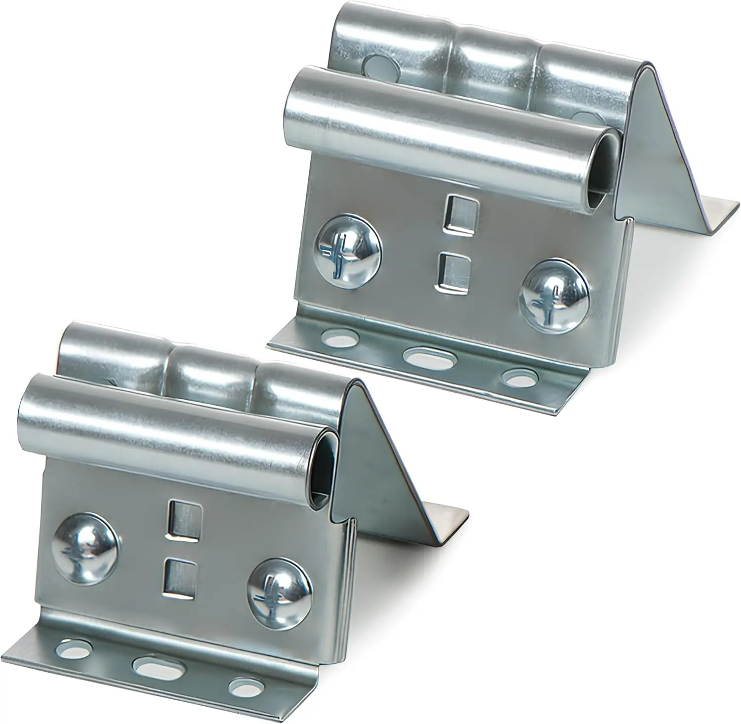 Galvanized Steel Garage Door Adjustable Top Bracket - 2 Pieces, 3.7x3x2.3", Door Support for 7/16 Inch Roller Shafts, 4 Bolts Included, For Roller Shafts