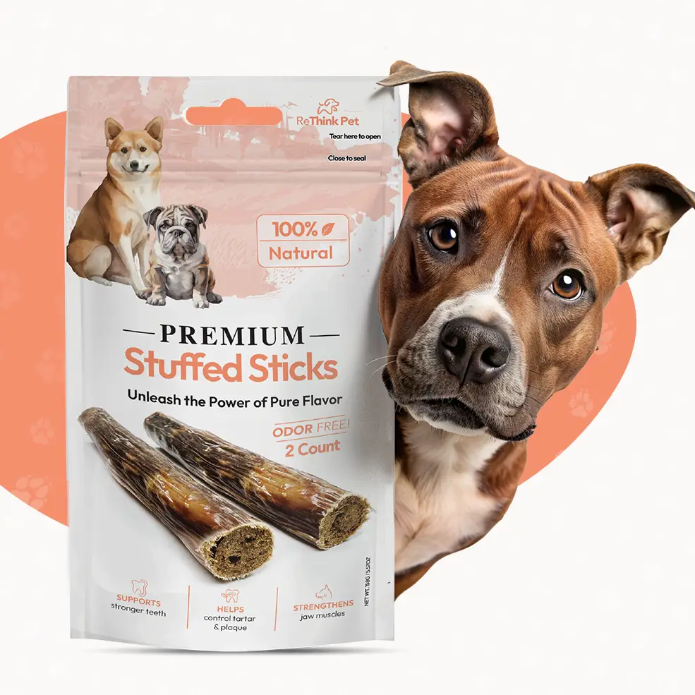 ReThink Pet Premium Stuffed Beef Stick Chews - 2pc