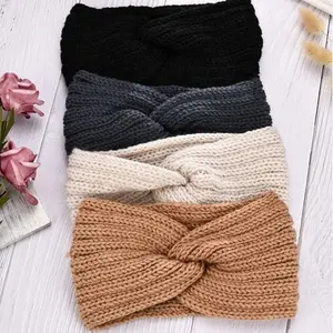4 Pieces Chunky Knit Headbands Braided Winter Headbands Ear Warmers Crochet Head Wraps for Women Girls