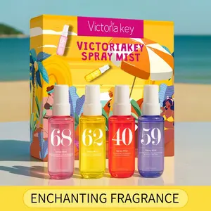 4pcs Brazilian Collection Spray Mist with Gift Box, Limited Edition Aromatherapy, Long-Lasting Natural Fragrance, Ideal Gift