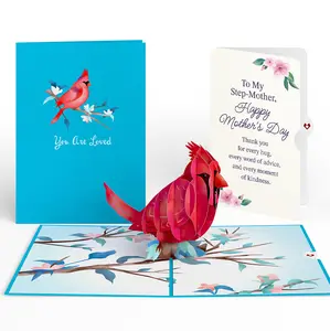 Love Cardinal Mother's Day Pop-Up Card and Sentiment Set for Step-Mother