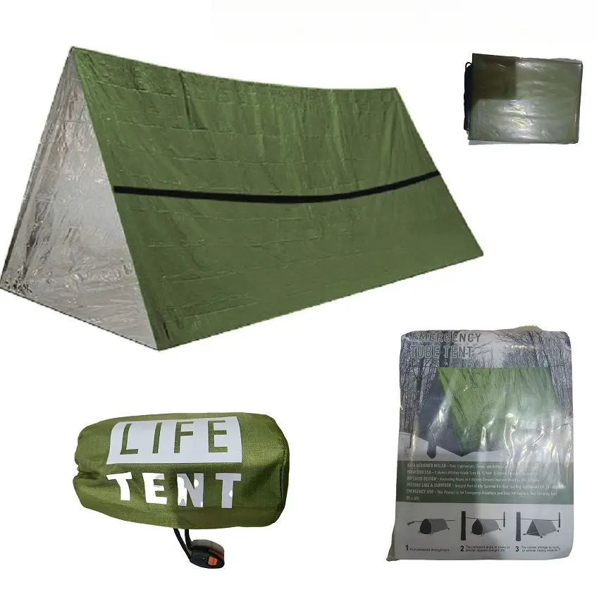Green tent + cloth bag with whistle