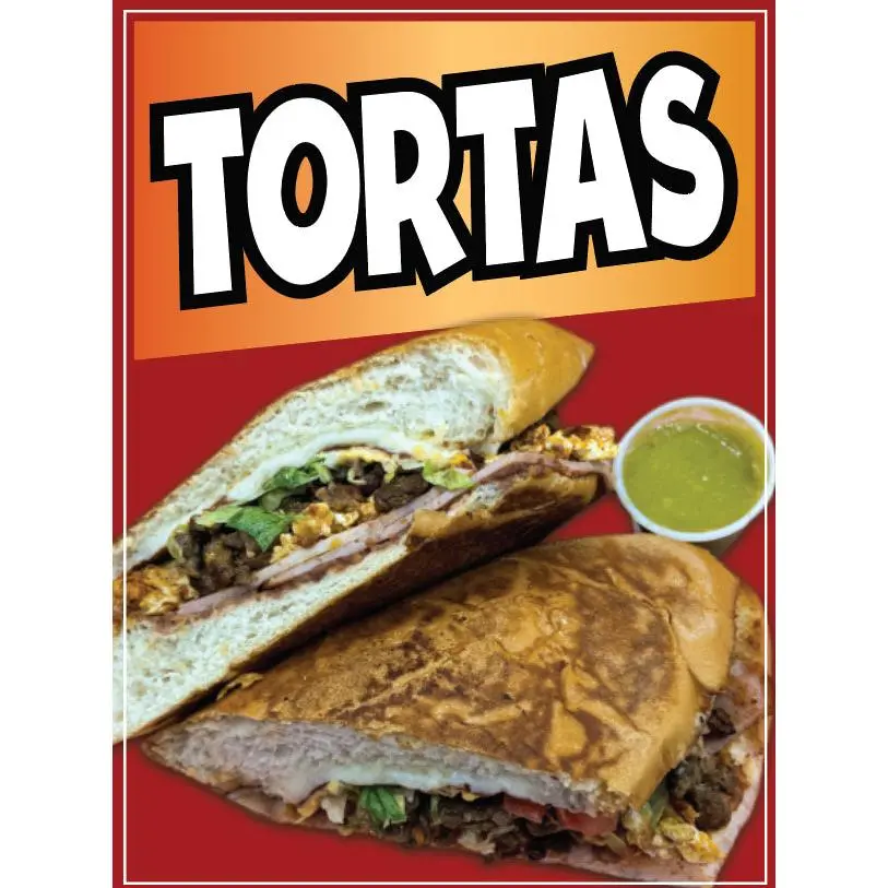Tortas Decal Window Sticker Mexican Food Truck Concession Vinyl Restaurant Sandwiches Mexican Cuisine #3