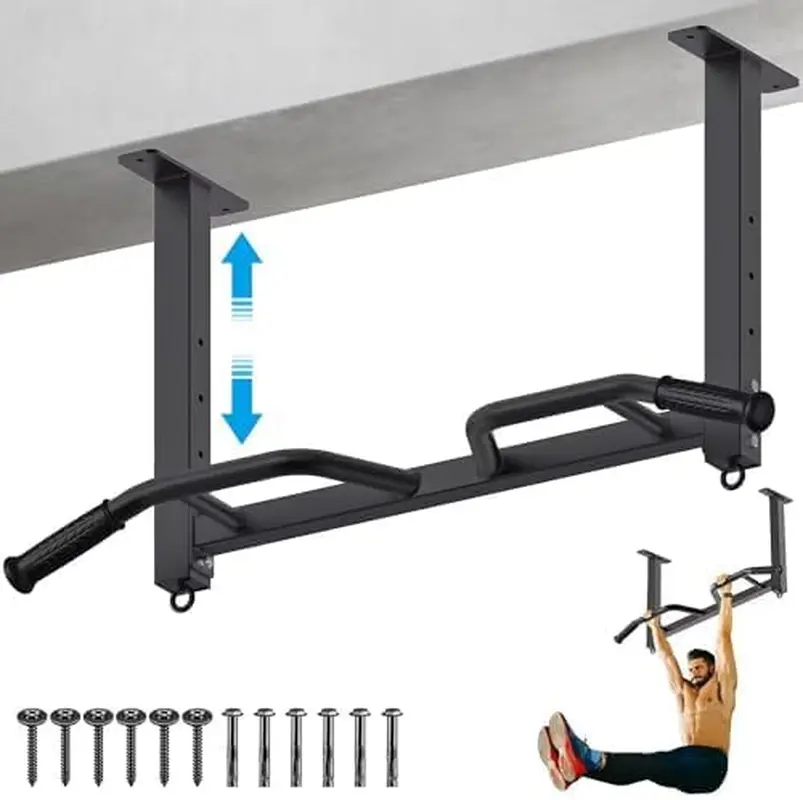 32" Ceiling Mounted Pull up Bar - Heavy Duty, Highly Adjustable, Multifunctiona Kipika