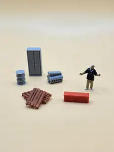 1:64 Diecast Set of 3D printed diorama items (2 door cabinet, oil barrel, 3 pallets, motor, and truck tool box) **The Truck and Figure aren't included
