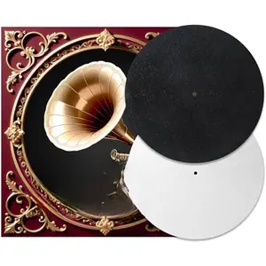 2 Count 12 Inch Record Player Felt Mats - Anti-Static Turntable Slipmat, Shock Absorbing & Protective Pad for Phonograph Turntables