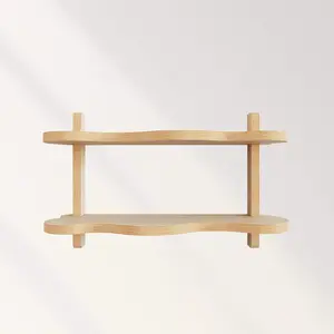 Wavy Wall Shelves - Elegant Design for Home Decor with Smooth and Curved Edges