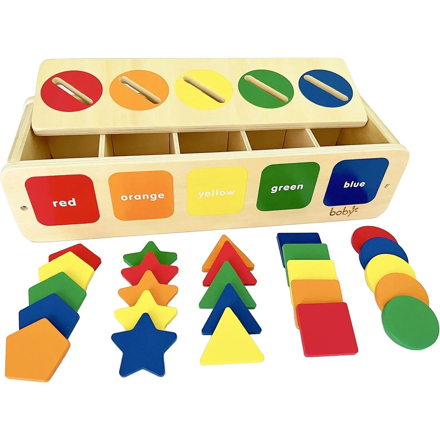 L-ITC112 Montessori Toys Color&Shape Sorting Learning Matching Box for Baby Toddlers 1-3 Year Old