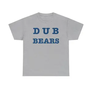 Dub Bears Unisex Heavy Cotton Tee, Casual Wear, Sports Fan Shirt, Gift for Bears Fans, Everyday Comfort, College Apparel, Birthday Gift