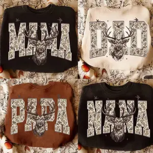 Retro Deer Hunting Sweatshirt, Vintage Camo Hunter Sweater, Fall Hunting Season Crewneck for Dada & Mama, Cozy Outdoor Sportsman Gift, Rustic Wildlife Top
