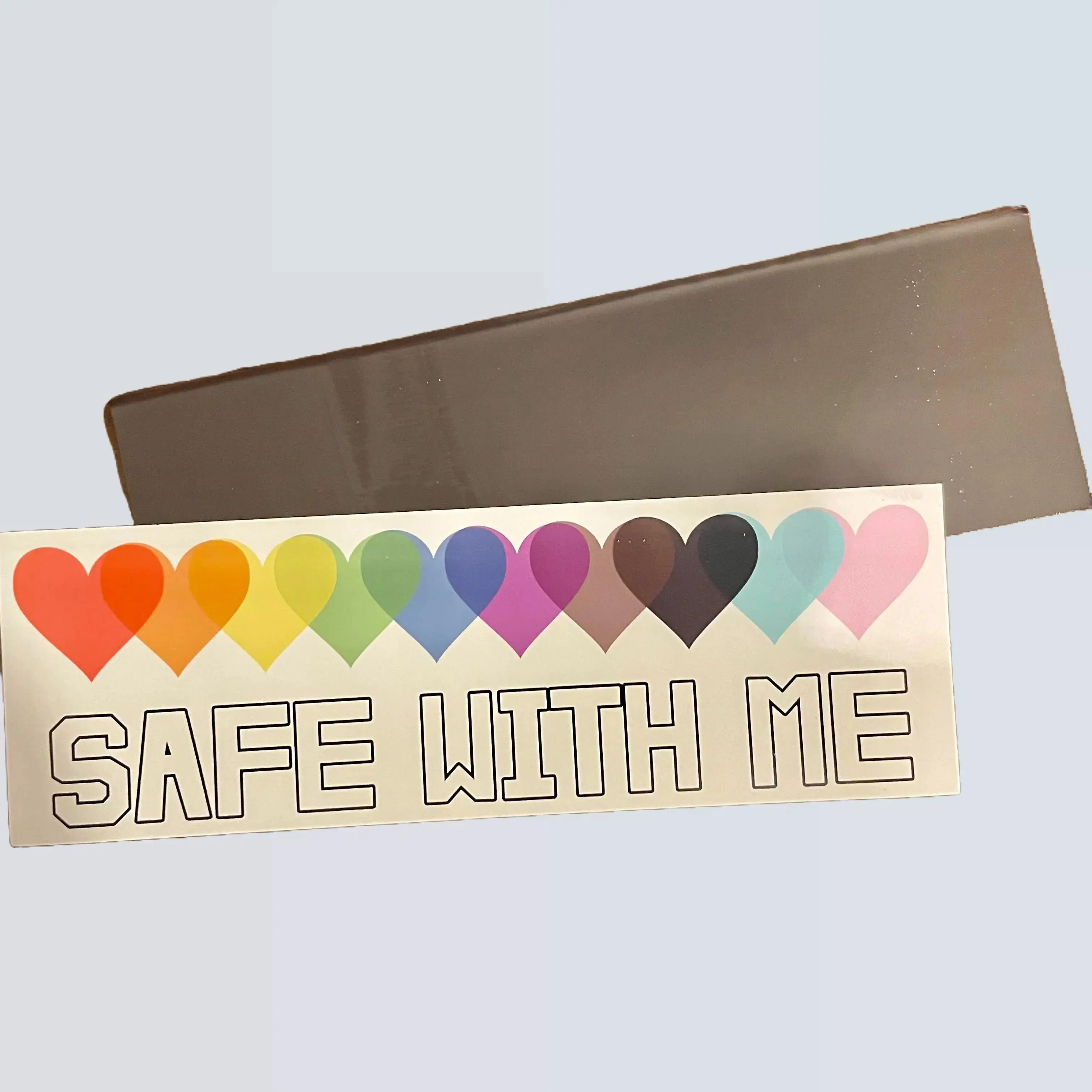 Safe With Me Car Magnet 7"x2" Vinyl Sticker for Vehicle Exterior Decoration Automotive Accessories Motorcycle Stickers Rear Side Decal Windshield Sticker Truck Sticker