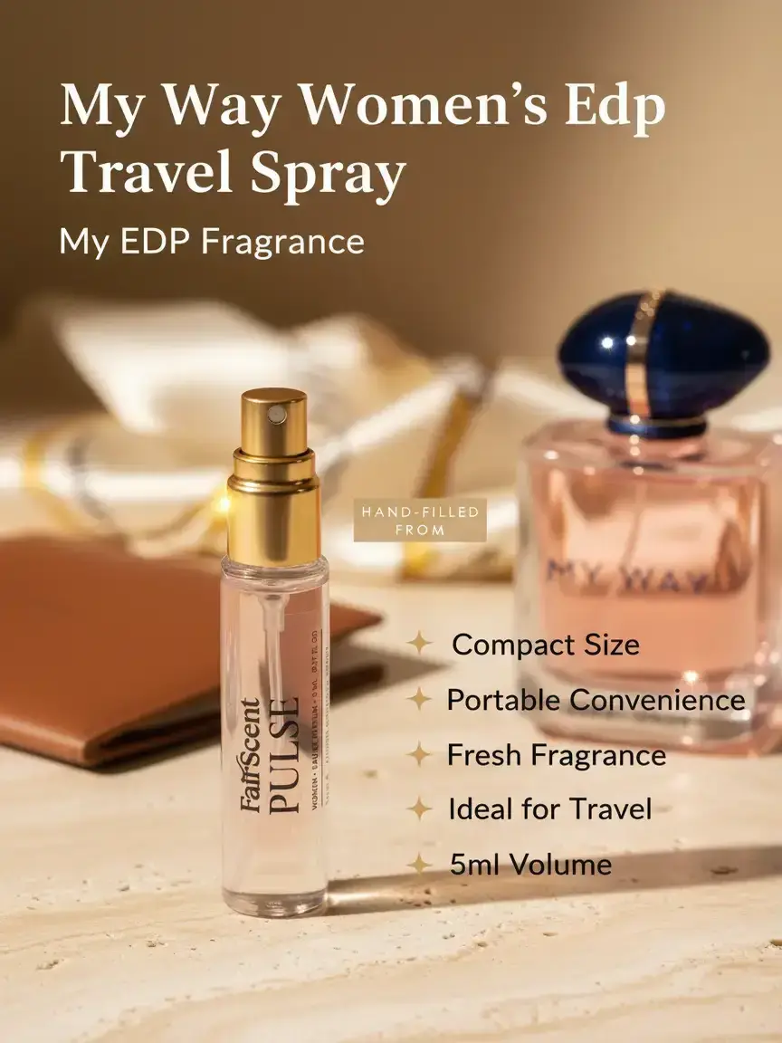 Fairscent My Way Hand-Decanted Women's Eau de Parfum (Edp) - 5mL Atomizer Travel Spray, Citrus-Soft Floral Blend with Bergamot, Tuberose, Cedar, Musk, Authentic Single Item for Adults, Daily Wear, Affordable Luxury, Scent Layering
