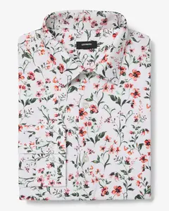 Express Mini Floral Slim Stretch Modern Tech 1MX Dress Shirt