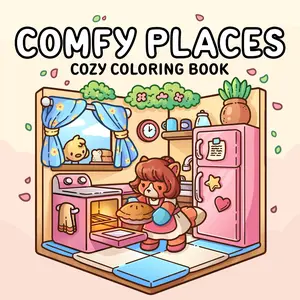 COMFY PLACES Coloring Book, Healing Drawing Coloring Book for Beginners, Stress Relief Graffiti, Adult & Teen Coloring Book