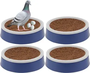 Pigeon Nest Plastic Nest Pot Set - 4Pcs Durable Pigeon Nesting Bowl with Breathable Mats for Breeding and Hatching Small Birds