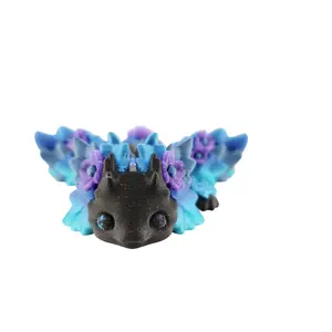 Articulated Cute Flexi Kosha Dragon  - Fantasy Creature - Desk Buddy - Decor Animal Flower Floral
