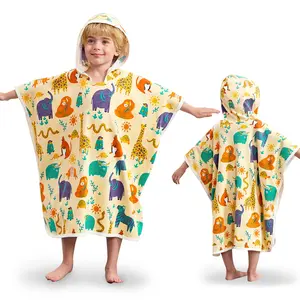 Bamboo Viscose Toddler Hooded Bath Towel - Kids Beach Towel for Boys and Girls, 25.5" x 25.5" Swim Poncho for Bath, Pool, and Beach Use, 1 Pack