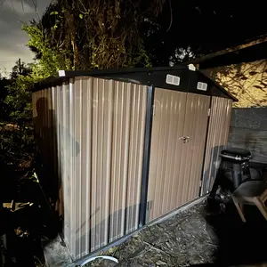 Aoxun Outdoor Metal Storage Shed with  Lockable Door & Sloped Roof Weather Resistant Utility Shed for Garden Patio & Backyard Secure Practical