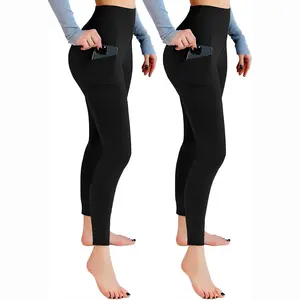 2 Pack Leggings with Pockets for Women | High Waisted Soft Yoga & Gym Workout Leggings