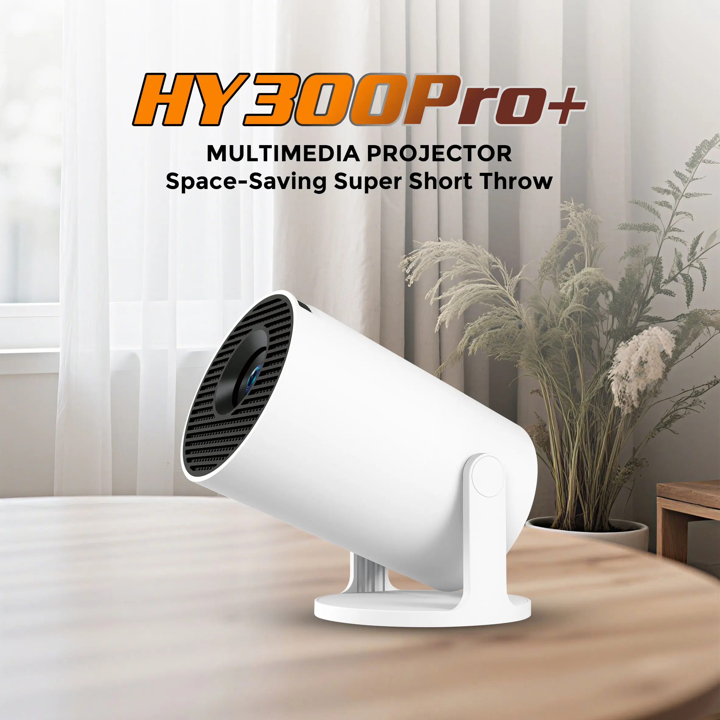 Smart 4K Projector with WiFi 6 and Bluetooth 5.2, 180° Rotatable Portable Movie Projector, Auto Keystone Correction, Home Theater Video Projector Compatible with HDMI/USB/Smartphone/TV Stick
